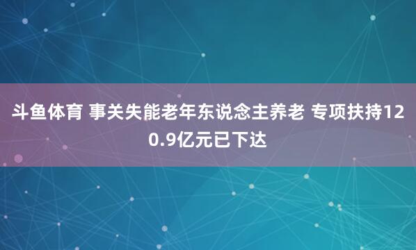 斗鱼体育 事关失能老年东说念主养老 专项扶持120.9亿元已下达