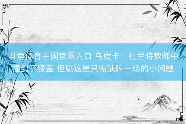 斗鱼体育中国官网入口 乌度卡：杜兰特教师中撞到了膝盖 但愿这是只需缺阵一场的小问题