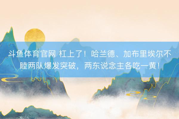斗鱼体育官网 杠上了！哈兰德、加布里埃尔不睦两队爆发突破，两东说念主各吃一黄！