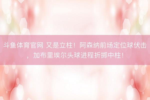 斗鱼体育官网 又是立柱！阿森纳前场定位球伏击，加布里埃尔头球进程折掷中柱！