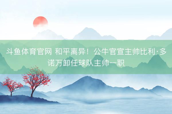 斗鱼体育官网 和平离异！公牛官宣主帅比利·多诺万卸任球队主帅一职