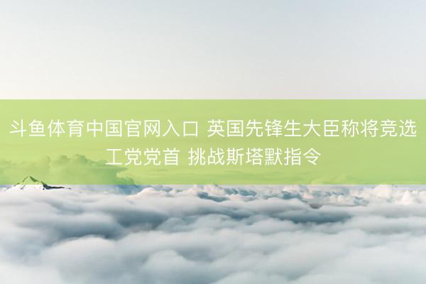 斗鱼体育中国官网入口 英国先锋生大臣称将竞选工党党首 挑战斯塔默指令