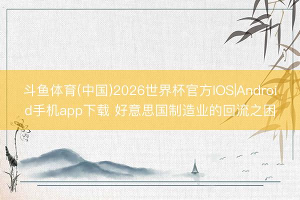 斗鱼体育(中国)2026世界杯官方IOS|Android手机app下载 好意思国制造业的回流之困