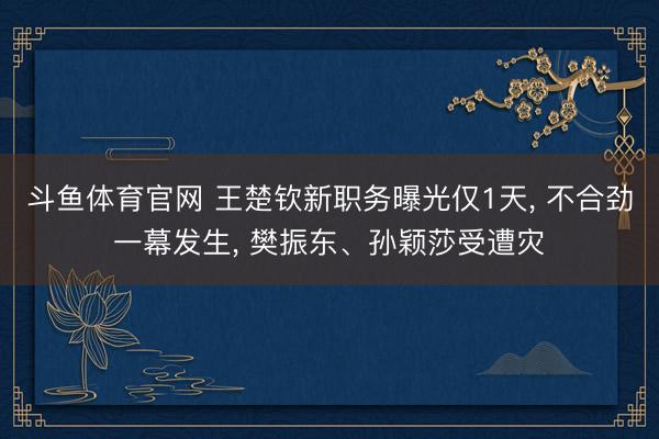 斗鱼体育官网 王楚钦新职务曝光仅1天, 不合劲一幕发生, 樊振东、孙颖莎受遭灾