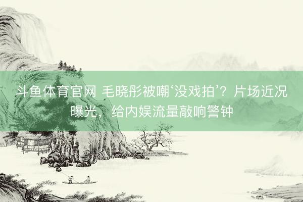 斗鱼体育官网 毛晓彤被嘲‘没戏拍’?片场近况曝光,给内娱流量敲响警钟