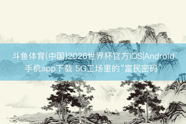 斗鱼体育(中国)2026世界杯官方IOS|Android手机app下载 5G工场里的“富民密码”