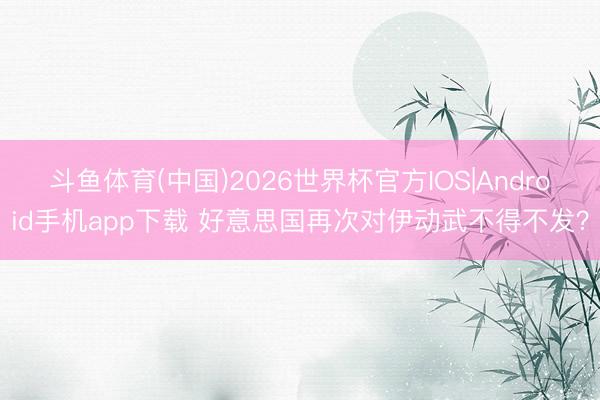 斗鱼体育(中国)2026世界杯官方IOS|Android手机app下载 好意思国再次对伊动武不得不发？